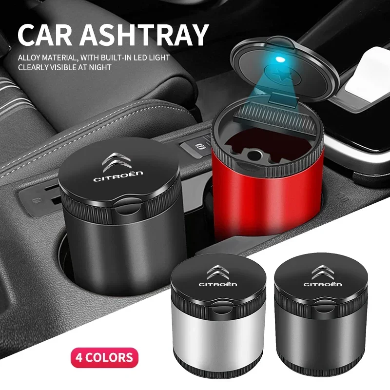 Cendrier de voiture avec couvercle, cendrier Portable détachable pour citroën C1 C3 C4 C5 C6 2CV VTS Picasso Cross Cactus RD3 C4L DS3 DS4 DS5