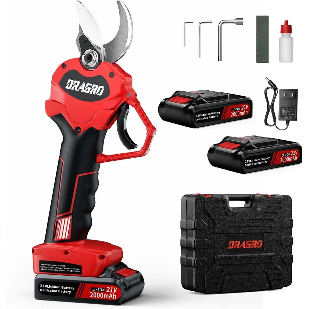 

Cordless Electric Pruning Shears with 2x 2Ah Li-ion Batteries - 30mm Cutting Capacity