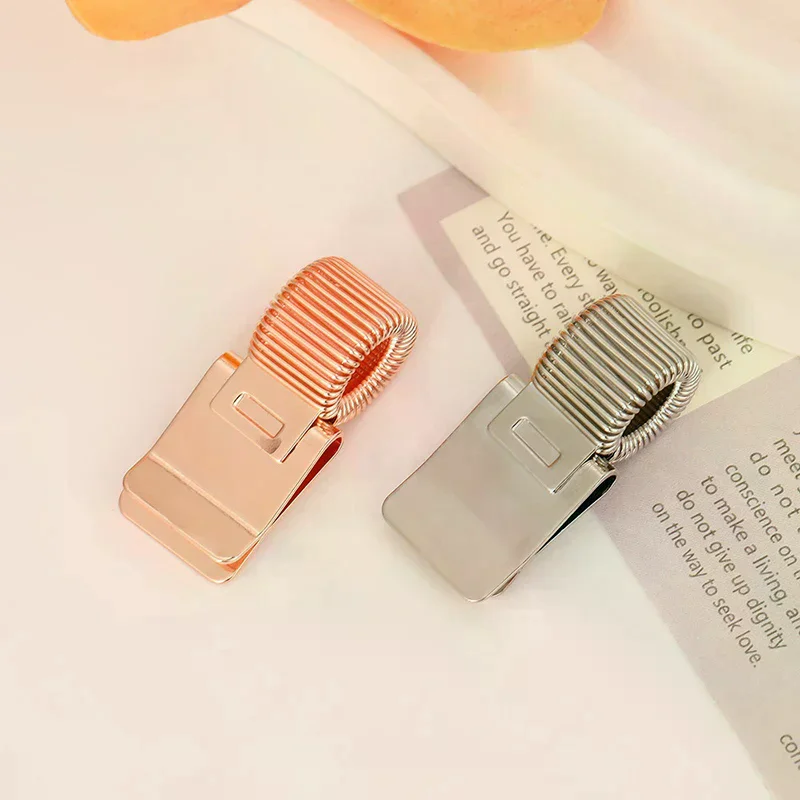 Metal Pen Clip With Spring Creative Gold Retro Spring Clip Student Pen Clip For Notebooks School
