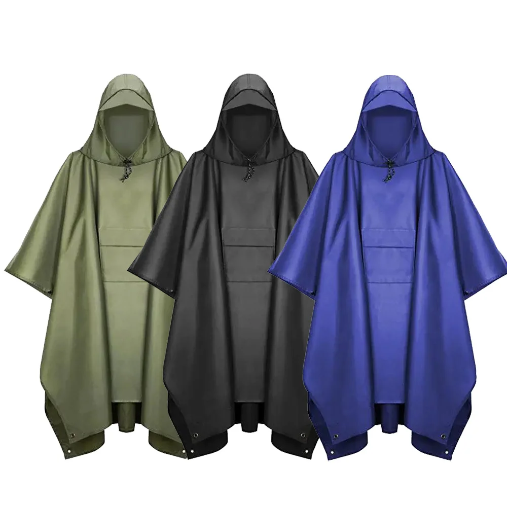 3 In 1 impermeabile da esterno con cappuccio manica impermeabile Poncho antipioggia copertura antipioggia per moto campeggio escursionismo viaggio