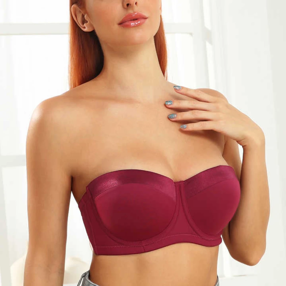 BINNYS Reggiseni da donna 38c Sexy senza spalline C Cup Biancheria intima da donna Silicone 38c Mezza tazza Lingerie di alta qualità con ferretto