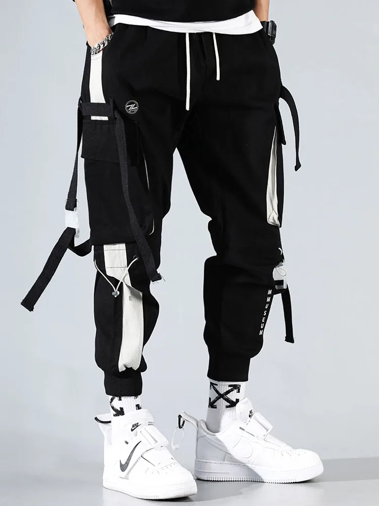 

Корейские модные повседневные брюки-карго для мужчин: трендовые, для отдыха и работы, со средней посадкой, с карманами, дышащие, комфортные, удобного кроя