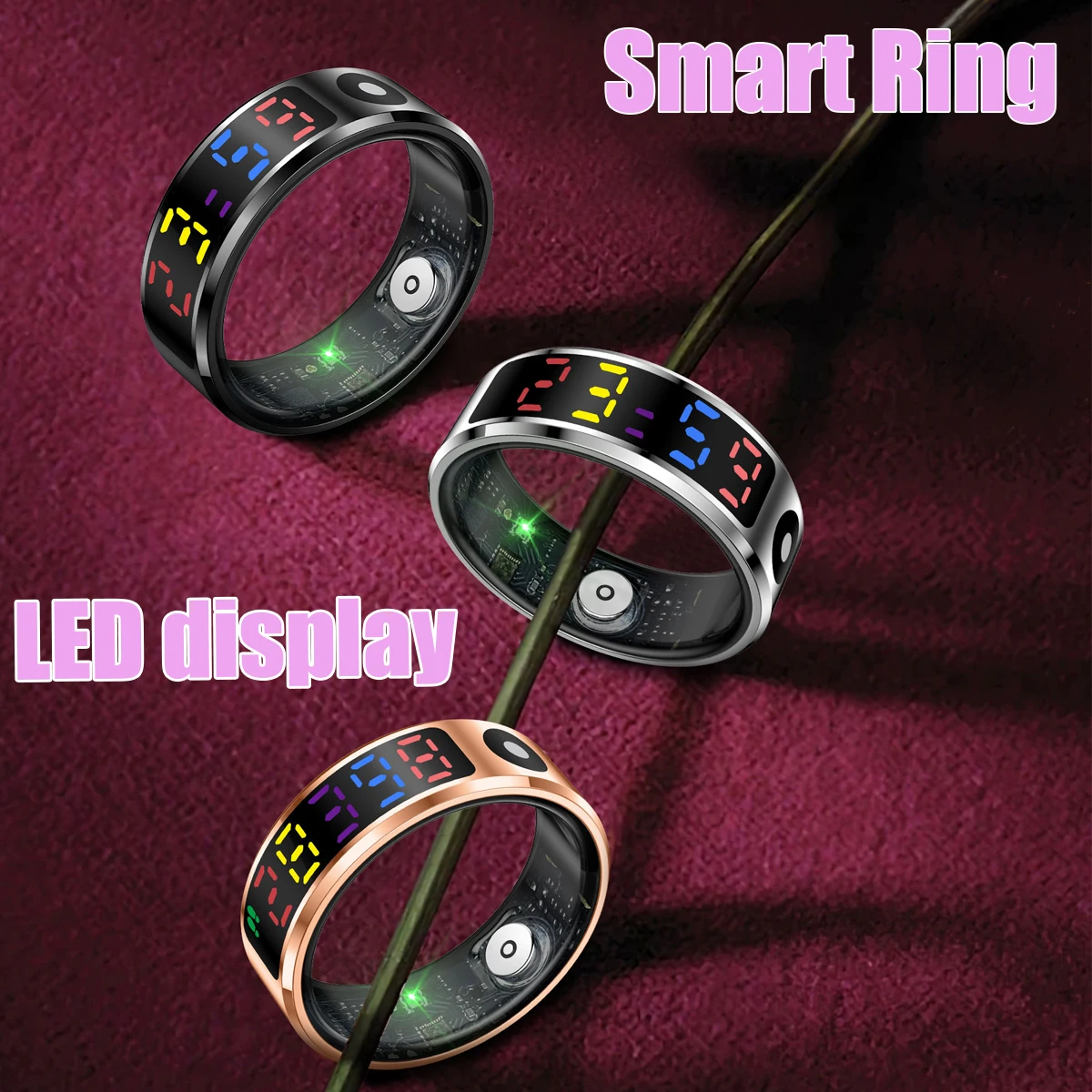 

Smart Ring For Xiaomi Gesture Photography Multi-motion Mode Touch Control Charging Box Health Monitoring Time Display Waterproof