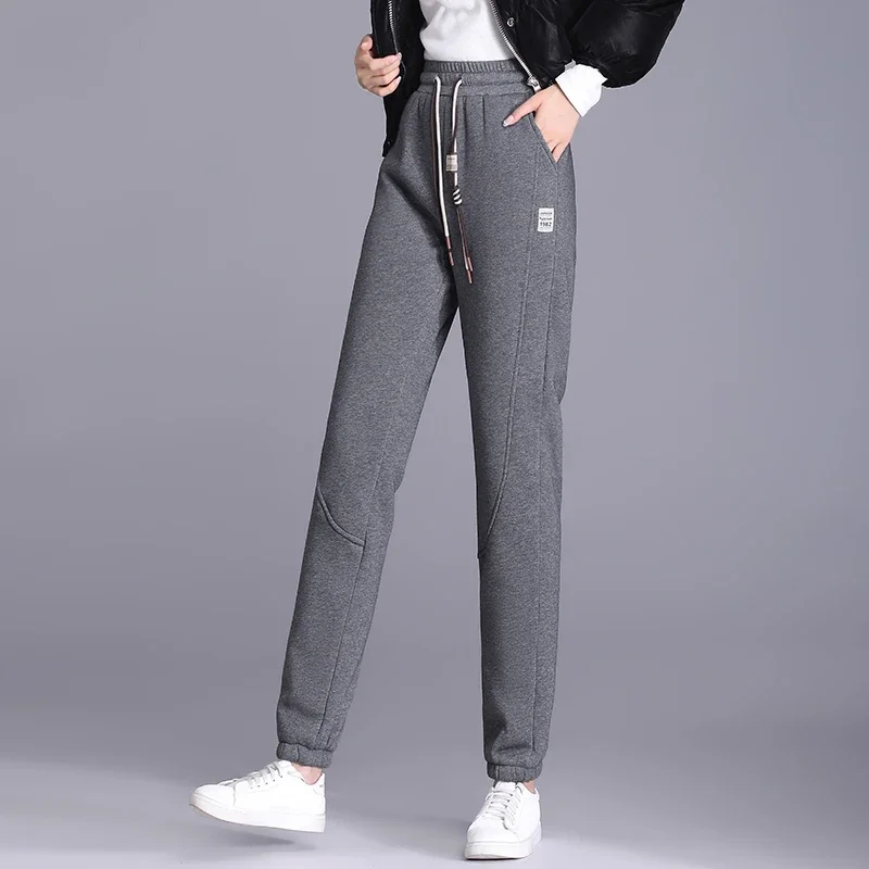 

women's Solid Waist Sweatpants Trendy Comfy Trousers Casual Loose Thin Pants Gray Black Light Gray