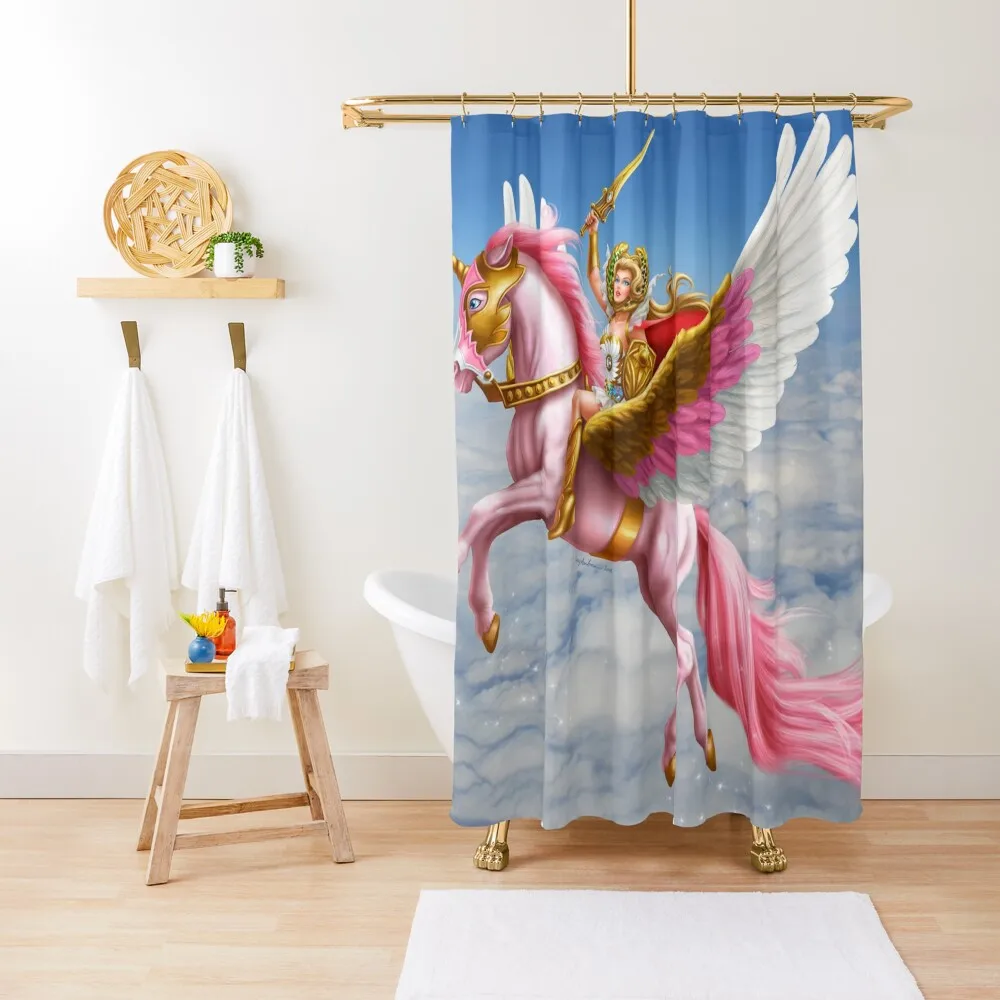 

She-Ra and Swiftwind soaring in the clouds! Shower Curtain Window Shower Set Shower Waterproof Curtain