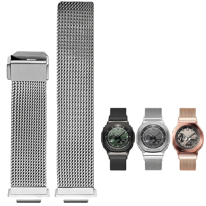 For CasiOak GA2100 GA2110 GM2100 Milan metal mesh belt for Casio GSHOCK GA-2100 GA-2110 GM-2100 modified watchband Men's - Image 6