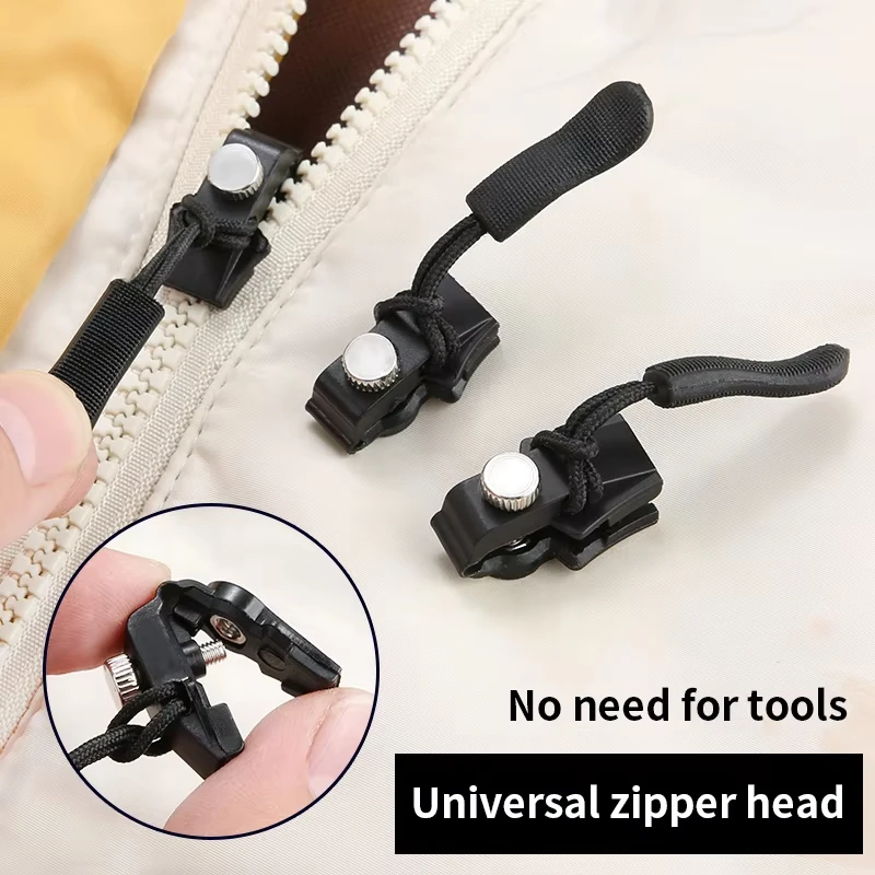 

5PC Universal Zipper Repair Kit Quick Instant Detachable Zip Head Replacement Zipper Slider Pull DIY for Jacket Bag Coat