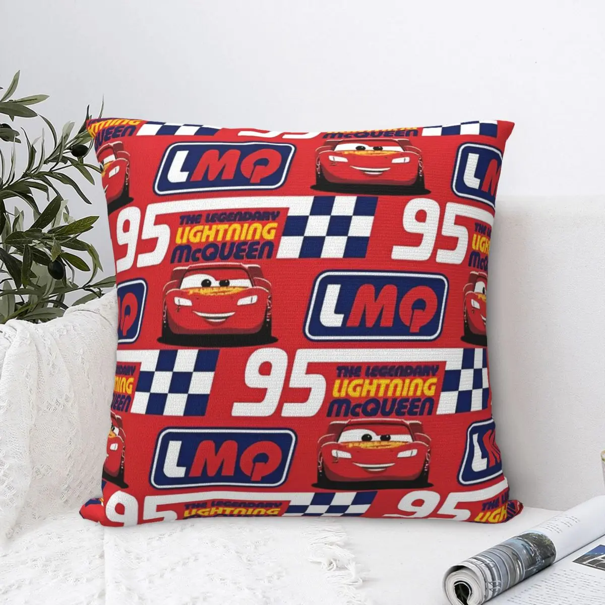 95 Lightning Mcqueen Pillow Covers Polyester Cushion Cover Decorations Throw Pillow Case Cover Seat Wholesale Multiple Sizes