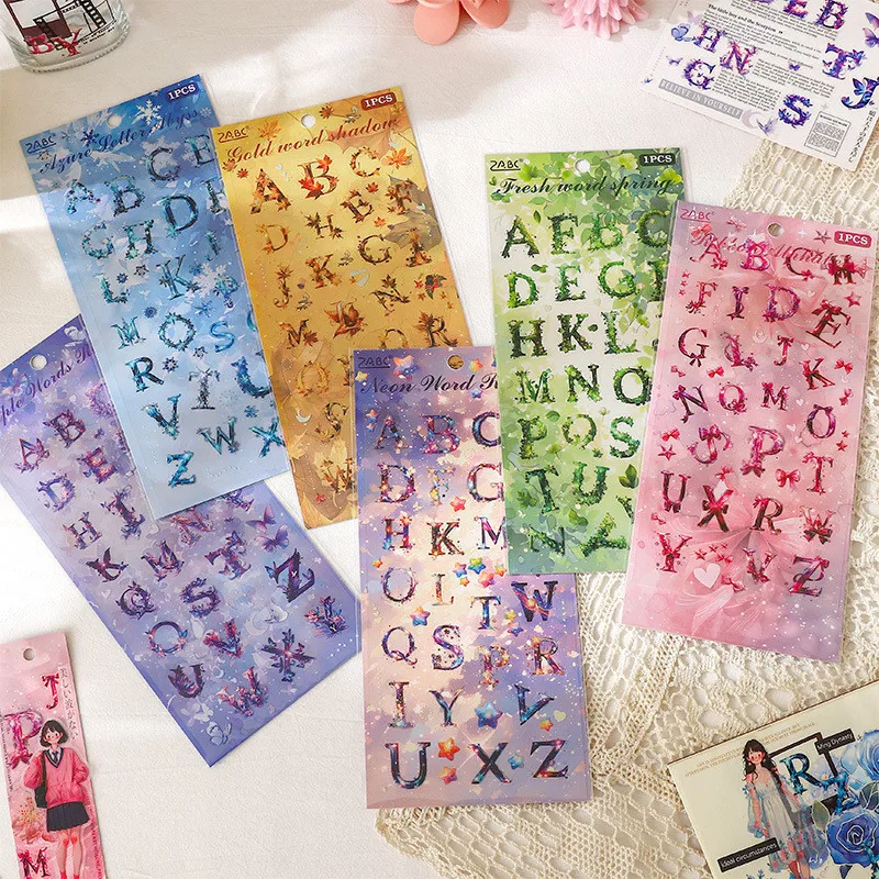 

Journamm Waterproof PET Letters Stickers DIY Scrapbooking Collage Stationery Decor Junk Journal Planner Aesthetics Sticker