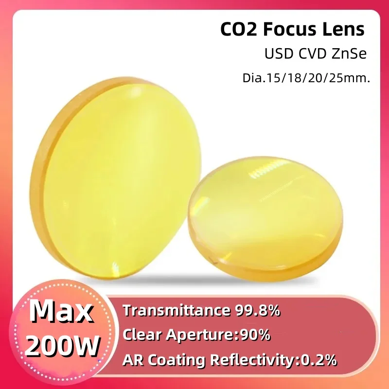 

Bluetimes CO2 Laser Lens USA CVD ZnSe Focus Lens Dia 15 18 20 25 FL 50.8 63.5 mm for CO2 Laser Engraving Cutting Machine