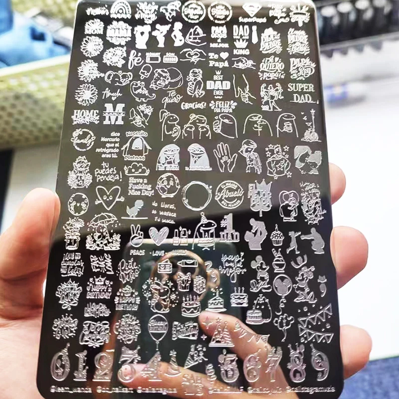 Halloween Nail Stamping Plates Valentine's Day Flowers Cartoon Animals Nail Art Plates Stainless Steel Nail Art Plate Stencil