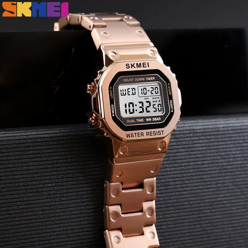 SKMEI 1433 Digital Watch Women Men Stopwatch Luminous Waterproof Watches Time Witness Clock Love Endures Electronic Wristwatch