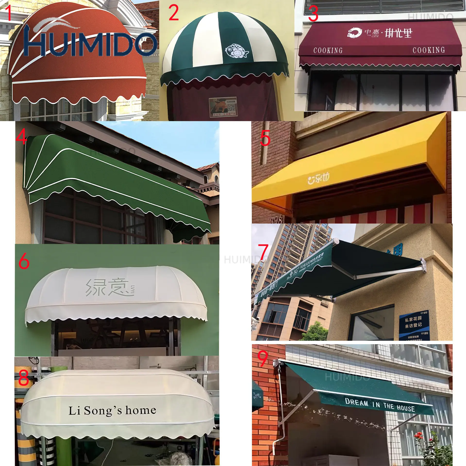 French canopy courtyard folding villa fixed canopy custom semi-circular decorative window waterproof canopy professional