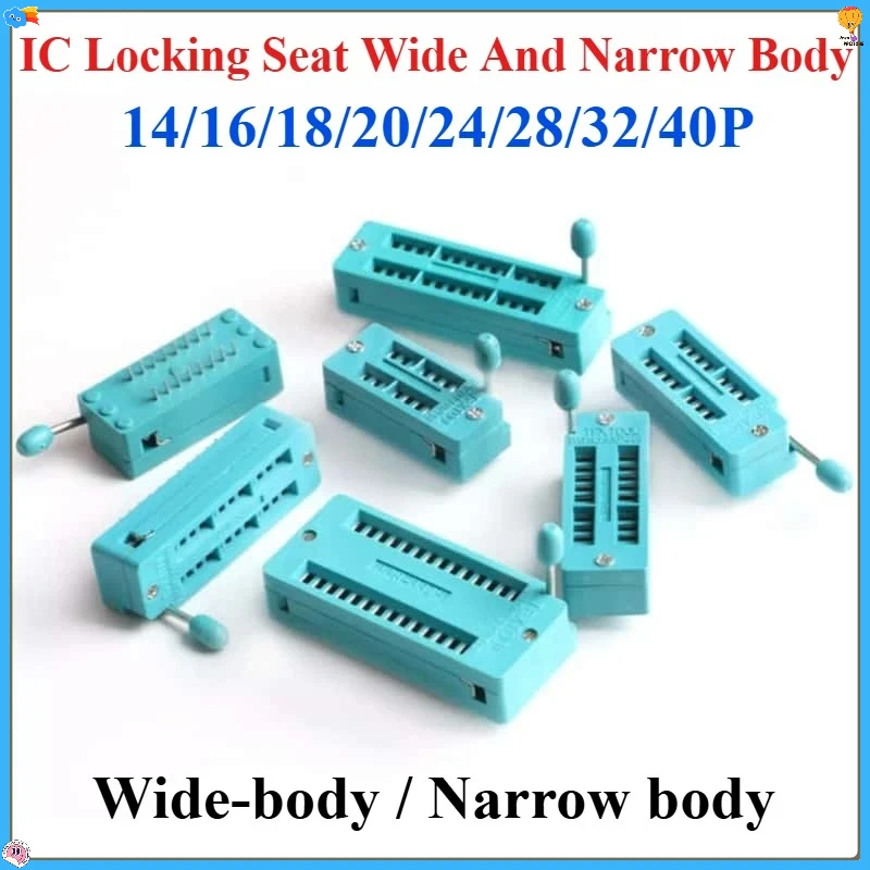 

2pcs Universal ZIF IC Socket Test Solder Type Green DIP 2.54mm Pin 14-40 P for Electronic Component Lock Seat