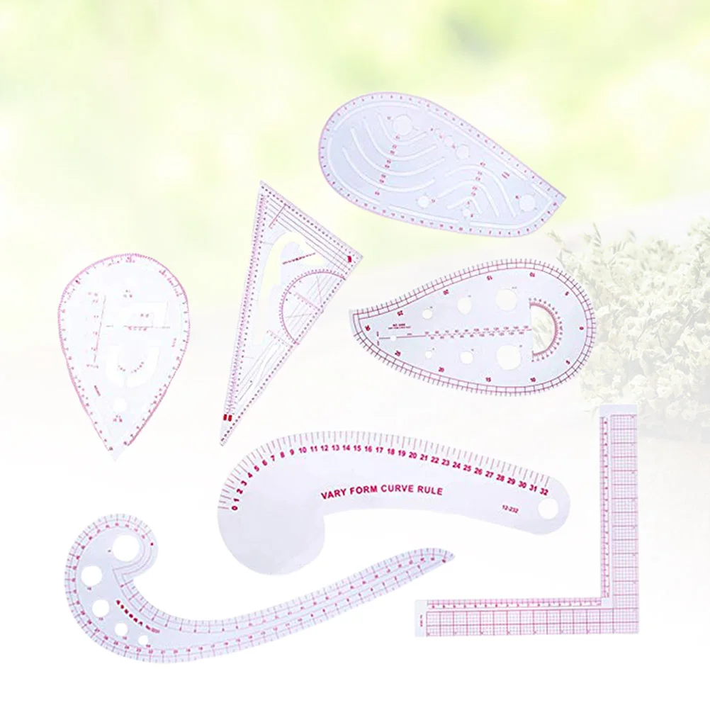 

7 Pcs Patchwork Ruler Set Drawing Tools Clothing Quilting Rulers Multifunction Tailor Sewing
