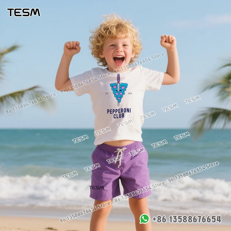 TESM العصرية البيتزا السيف طباعة الرجال القطن تي شيرت عادية فضفاض قصيرة الأكمام حفلة الوالدين والطفل الزي أمي أبي الأسرة عطلة #3