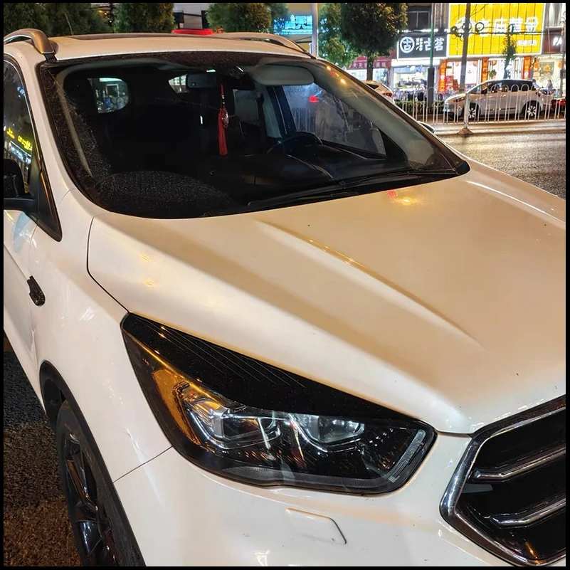 

Car styling For Ford Escape 2017 2018 2019 Kuga Vignale Headlight Eyelid Eyebrow Decorative Cover Sticker Trim Head Lamp Eyebrow