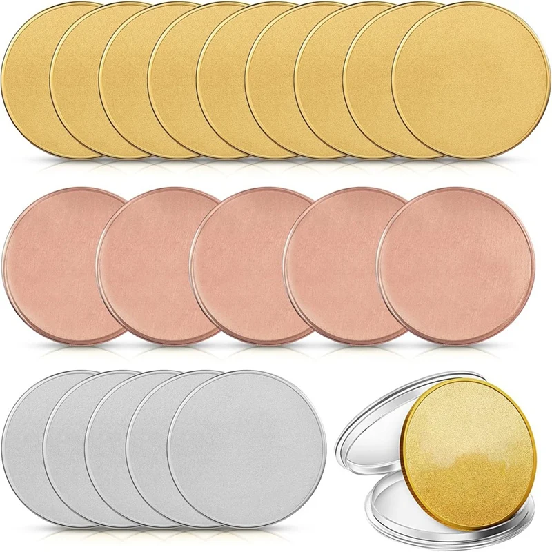 20 Pieces Blank Coin Threaded Edged 40 Mm With Acrylic Protection Box Laser Engravable Pattern For DIY Crafts Engraving