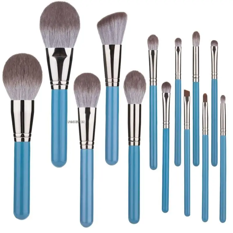 Makeup Brushes Set 13pcs Or Leather Bag Foundation Powder Blush Eyeshadow Eyebrow Brush Soft Hair Cosmetic Makeup Tool