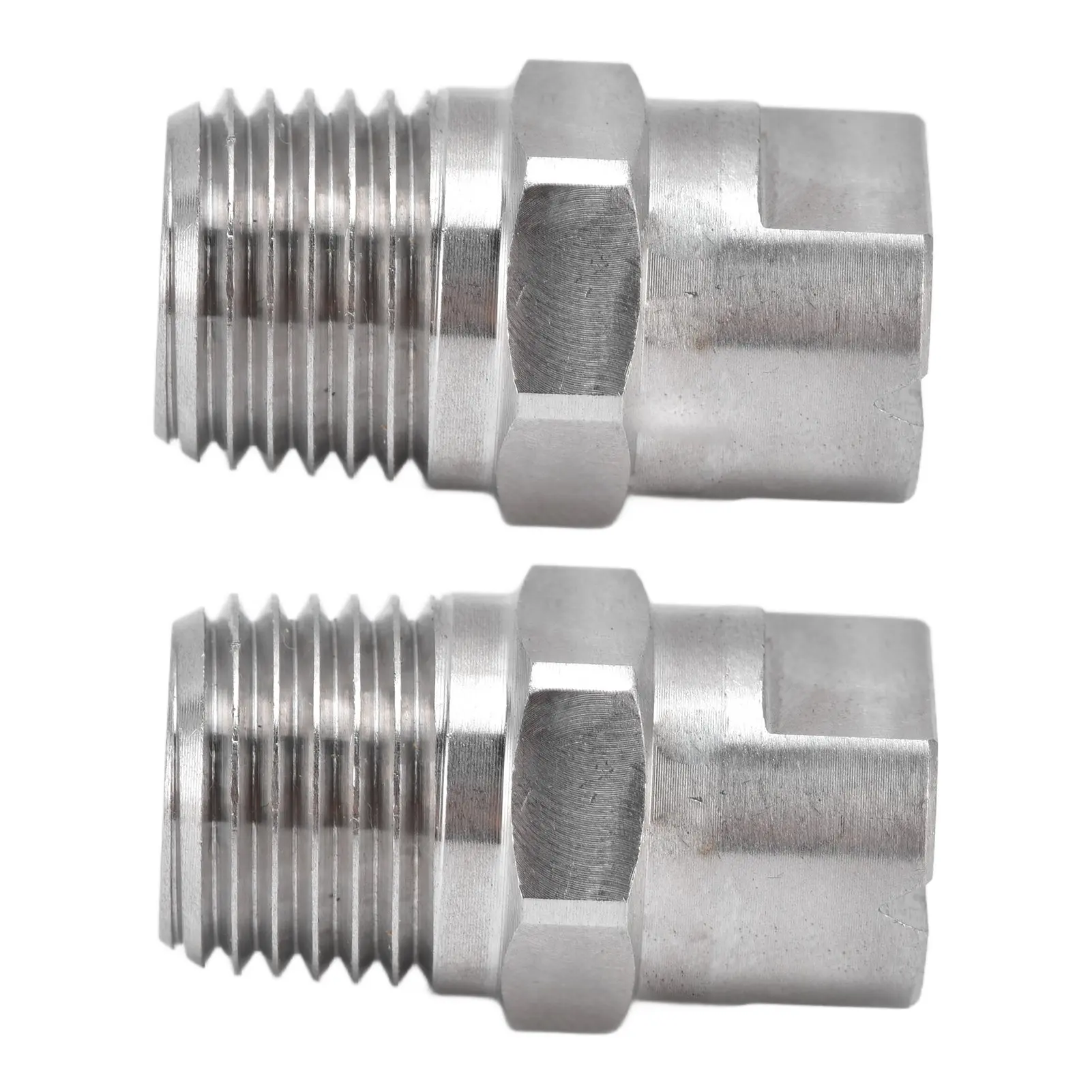 2Pcs Flat Fan Spray Tip Stainless Steel Strong Toughness Durable Adjustable Waterflow Wide Angle Atomizing Nozzle95°