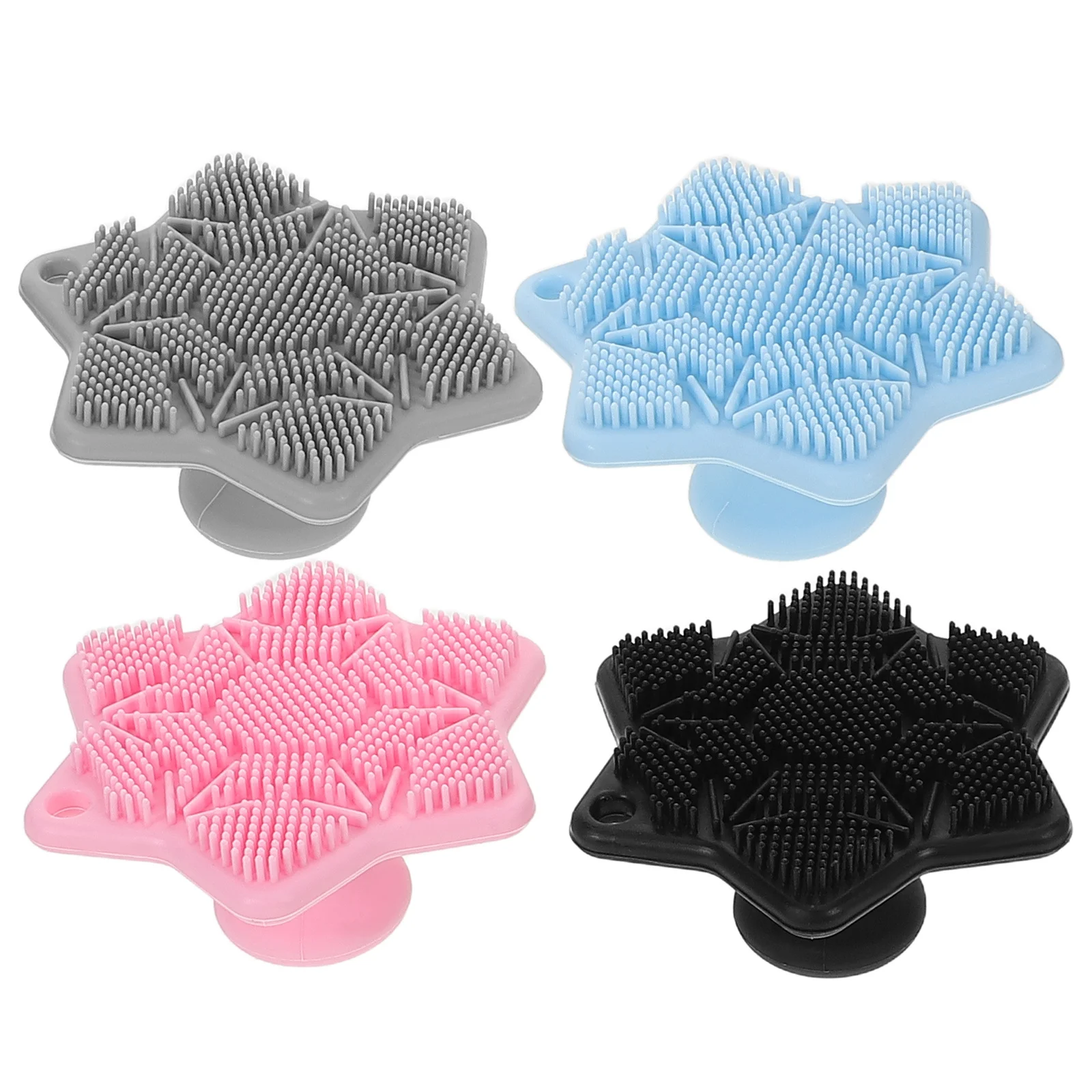 4 stuks siliconen gezichtsscrubber zachte haren zachte peeling diepe poriënreiniging waterdichte draagbare mini-gezichtsborstel voor vrouwen