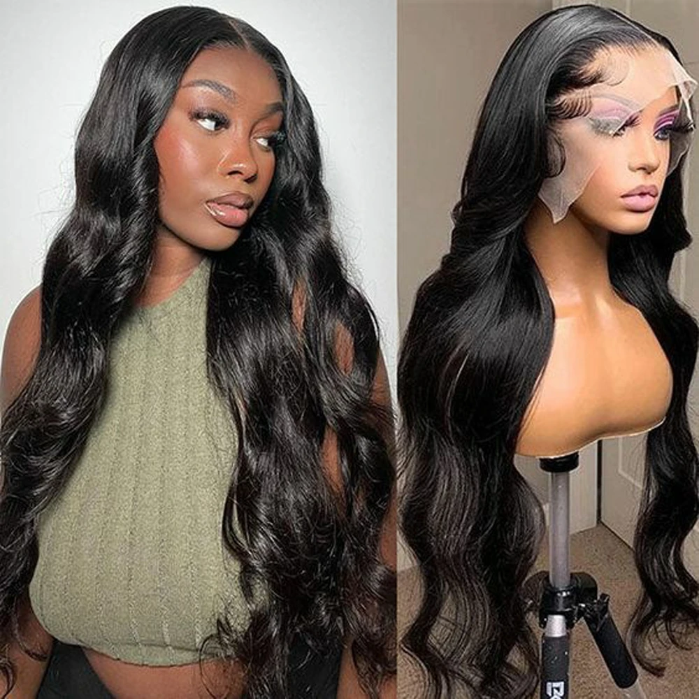 Sapphire 30 Inch Body Wave Lace Front Human Hair Wig Brazilian Remy Transparent Lace Frontal Wigs For Women Preplucked