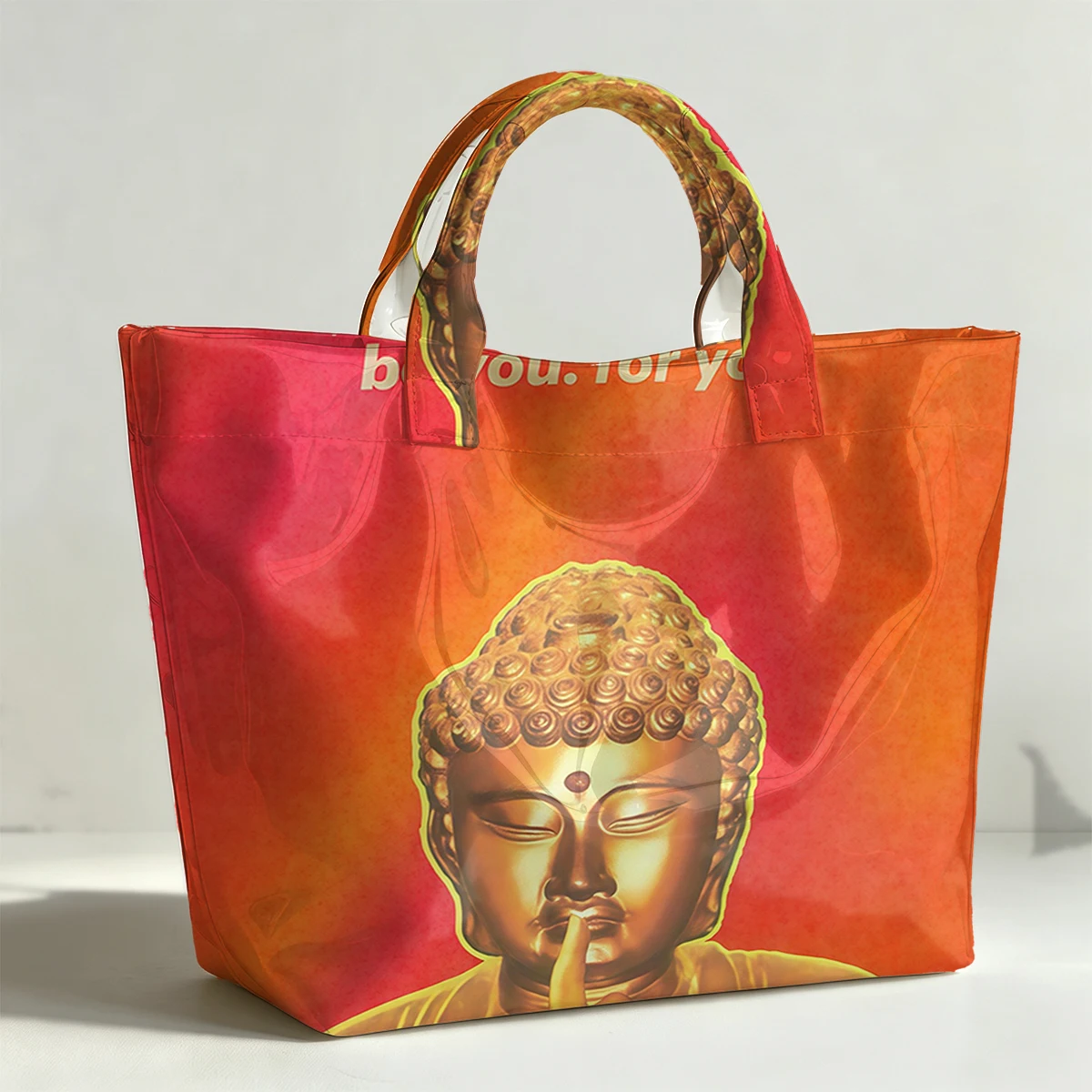 Be you Fashion Bag Transparent PVC Waterproof Handbag Large Capacity Daily Commute Shoulder Tote Mummy Bag