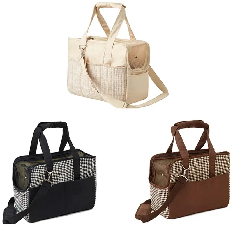 

Outing Portable Cotton Canvas Cat Shoulder Bag Dog Bag Lightweight Breathable Mesh Pet Messenger Bag With Pocket&Mat Pet Supplie