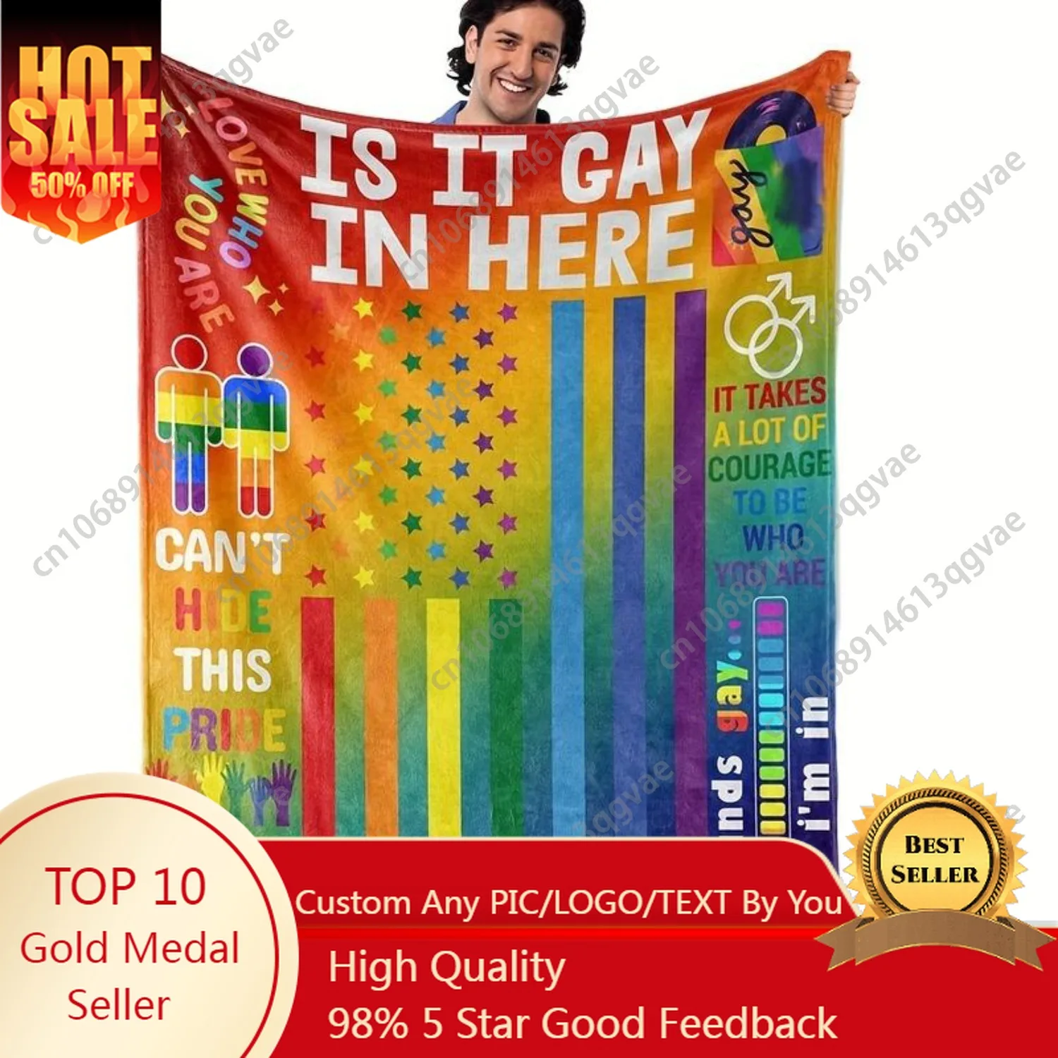 

LGBT Rainbow Pride Blanket Versatile Throw for Couch or Bed Perfect Gift for Gay Lesbian Transgender Friends & Allies