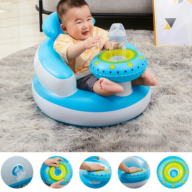 Inflatable Baby Seat Sofa Bathroom Stool Baby Resting Armchair Baby Feeding Dining Chair Learning Sitting Seats