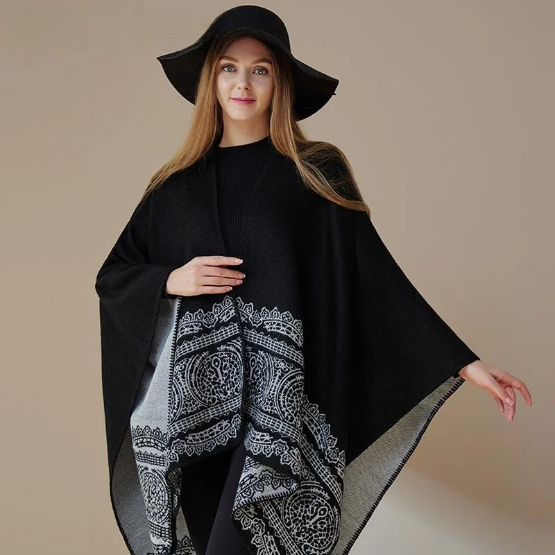 faionable-thiened-classic-women's-awl-autumn-winter-outerwear-imitation-camere-coat-sli-ladies'-wrap