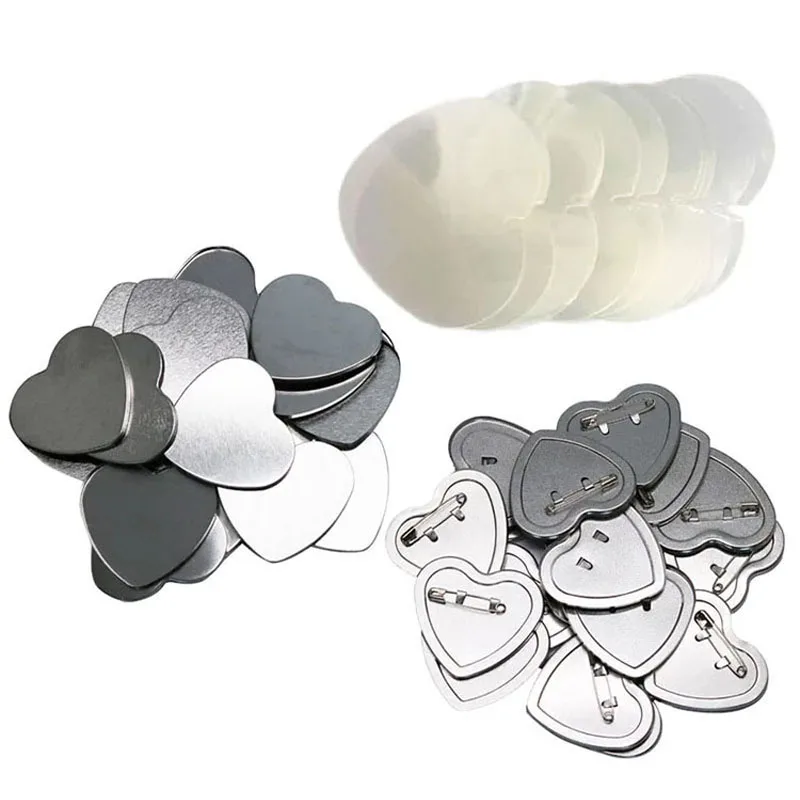 

Металлическая пуговица в форме сердца, в сборе, 57x52 мм, материалы для профессионалов, цельностальной значок, производитель пуговицы, 100 комплектов