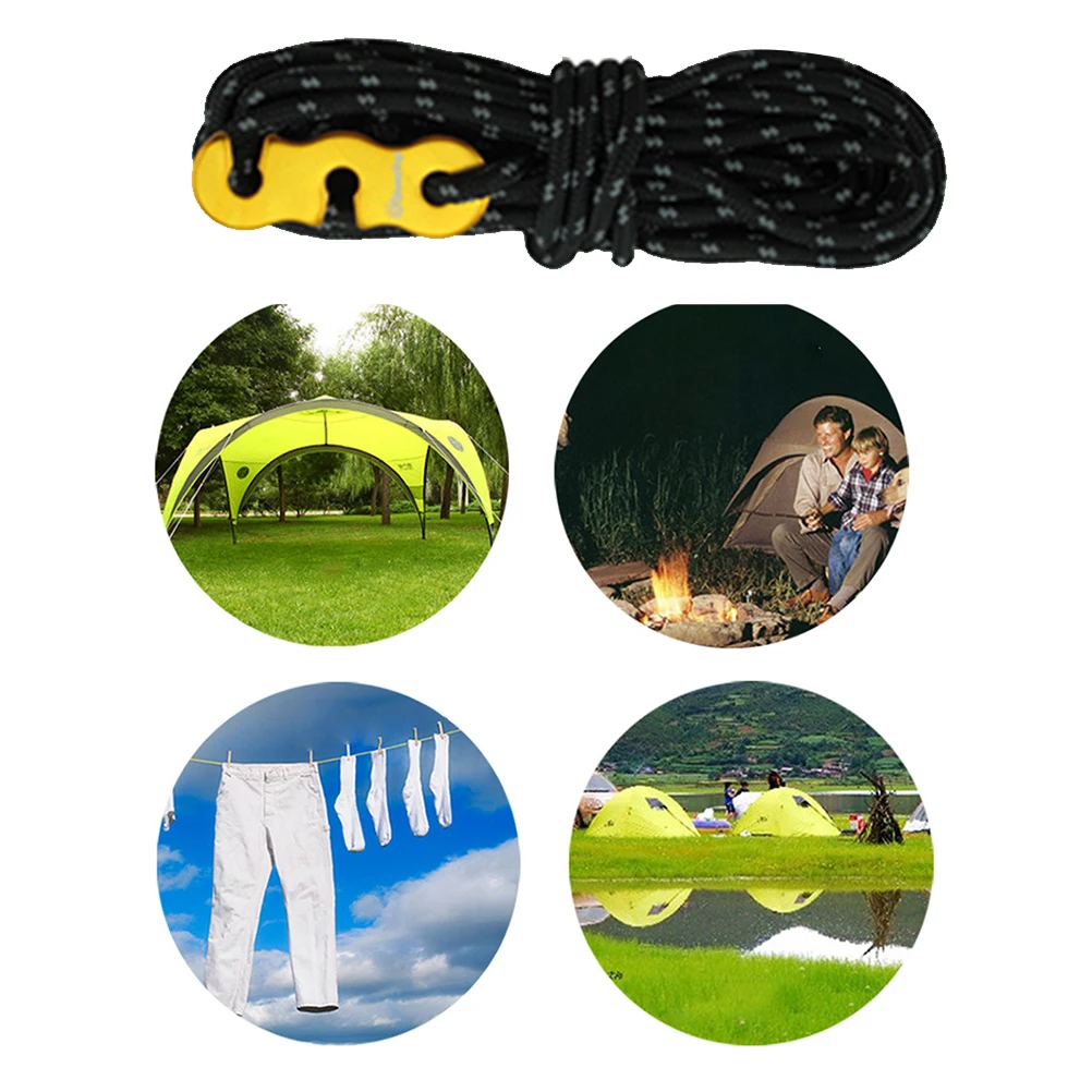 

4 Pcs Outdoor Guy Lines Tent Wind Rope Buckle Reflective Camping Accessories Cord