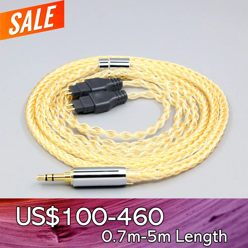 8 Core 99% 7n Pure Silver 24k Gold Plated Earphone Cable For Sennheiser HD580 HD600 HD650 HDxxx HD660S HD58x HD6xx LN008411