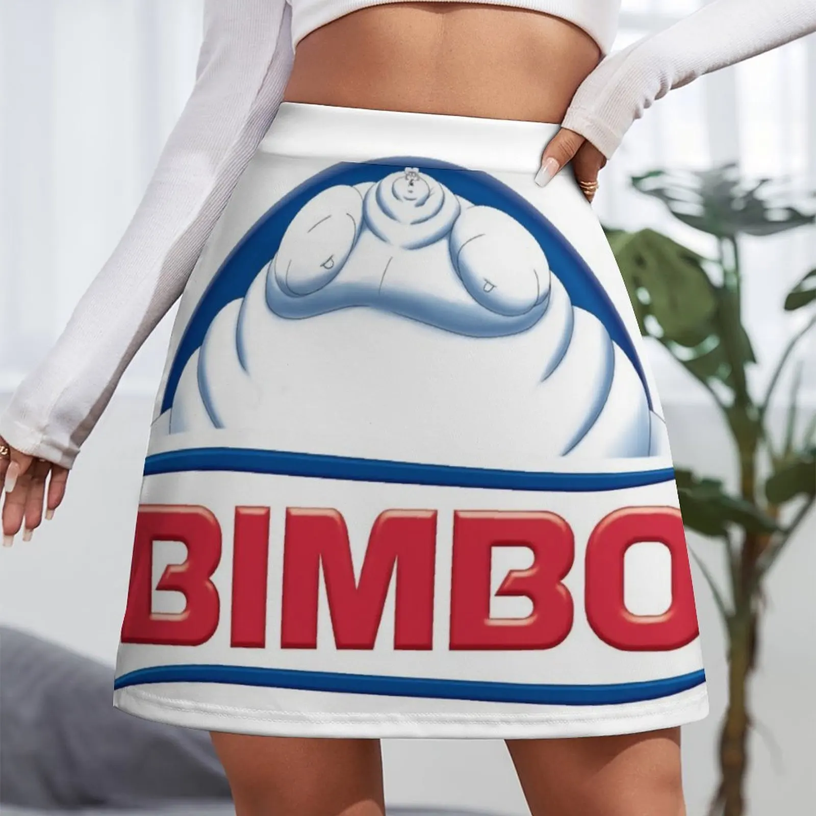 Bimbo Bear Bread Logo (White) Mini Skirt women's clothing korea stylish fairy core Women's summer skirts Mini Skirt