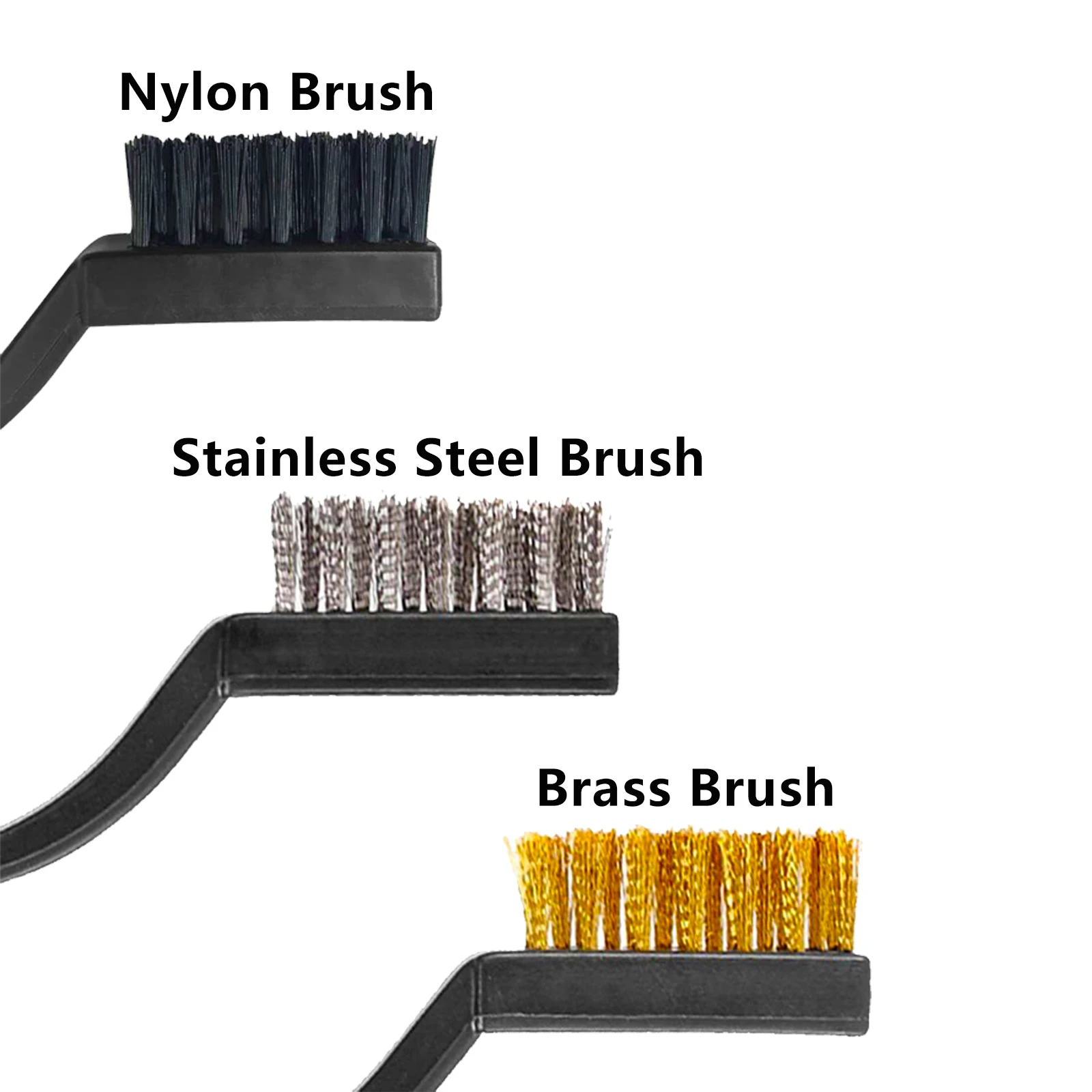 3D Printer Nozzle Cleaning Brushes Kit Brass/ Nylon/ Steel Extruder Hotend Nozzles Cleaner Derusting Brush Set 12cm 3PCS