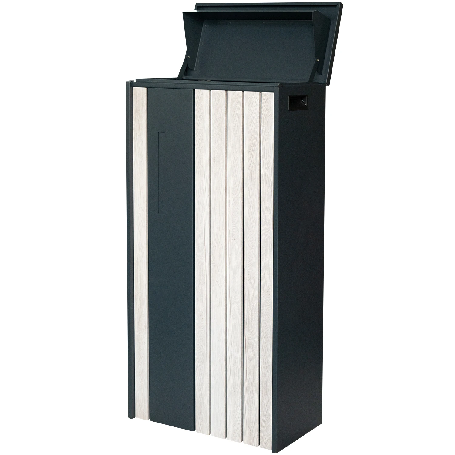 Modern Large Wood Pattern Back Door Parcel Delivery Box Combination Lock Outdoor Parcel Mail Box Parcel Drop Box for Package
