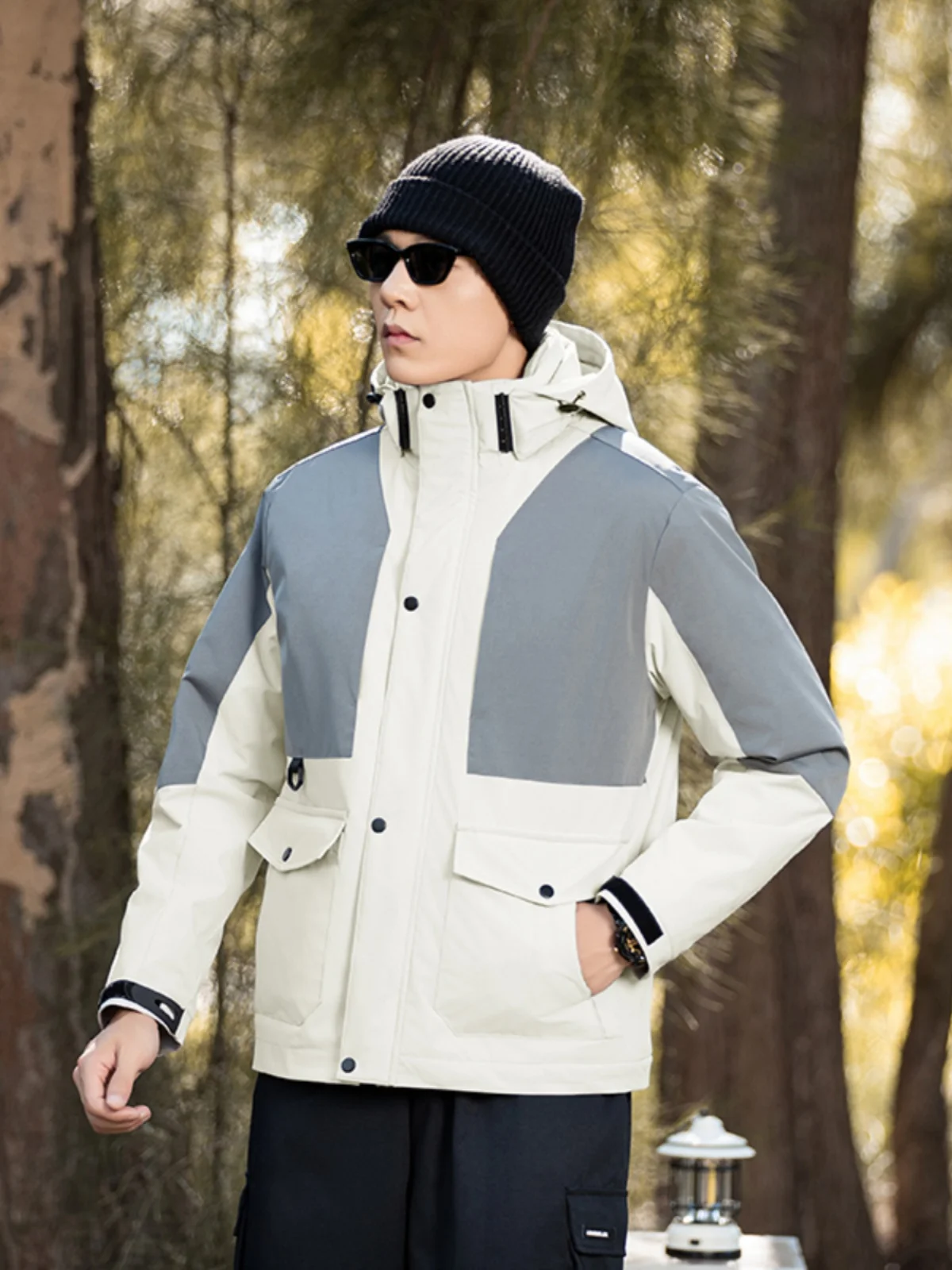 

Утепленная хлопковая куртка мужская с капюшоном, осенне-зимняя, теплая, для активного отдыха, повседневная, модная, с наполнителем из полиэстера, длинный рукав