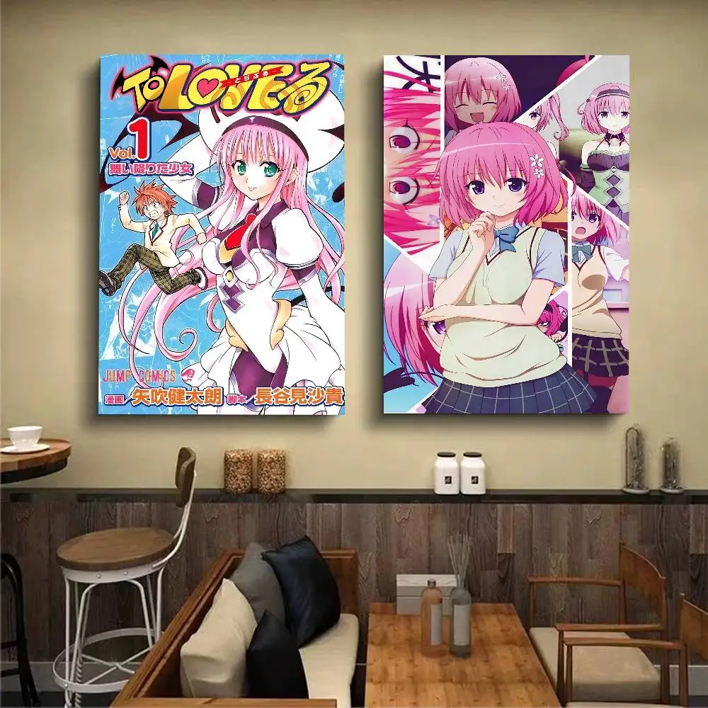 アニメ T-To L-Love R-Ru クラシックヴィンテージポスター ホワイトペーパープリントポスター アートワーク かわいい部屋の装飾