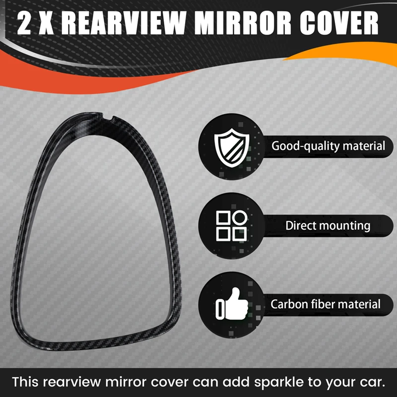 Car Rearview Mirror Cover Trim Side Door Mirror Cap Protective Carbon Fiber Look For BYD Seal / BYD ATTO 4