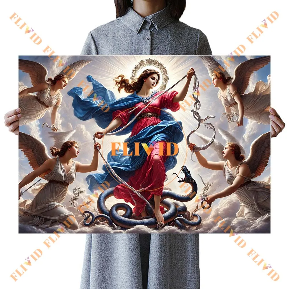 الدين مريم العذراء المسيحية يسوع ملصق جدار صور لغرفة الكنيسة ديكور جدار الفن قماش اللوحة غير المؤطرة