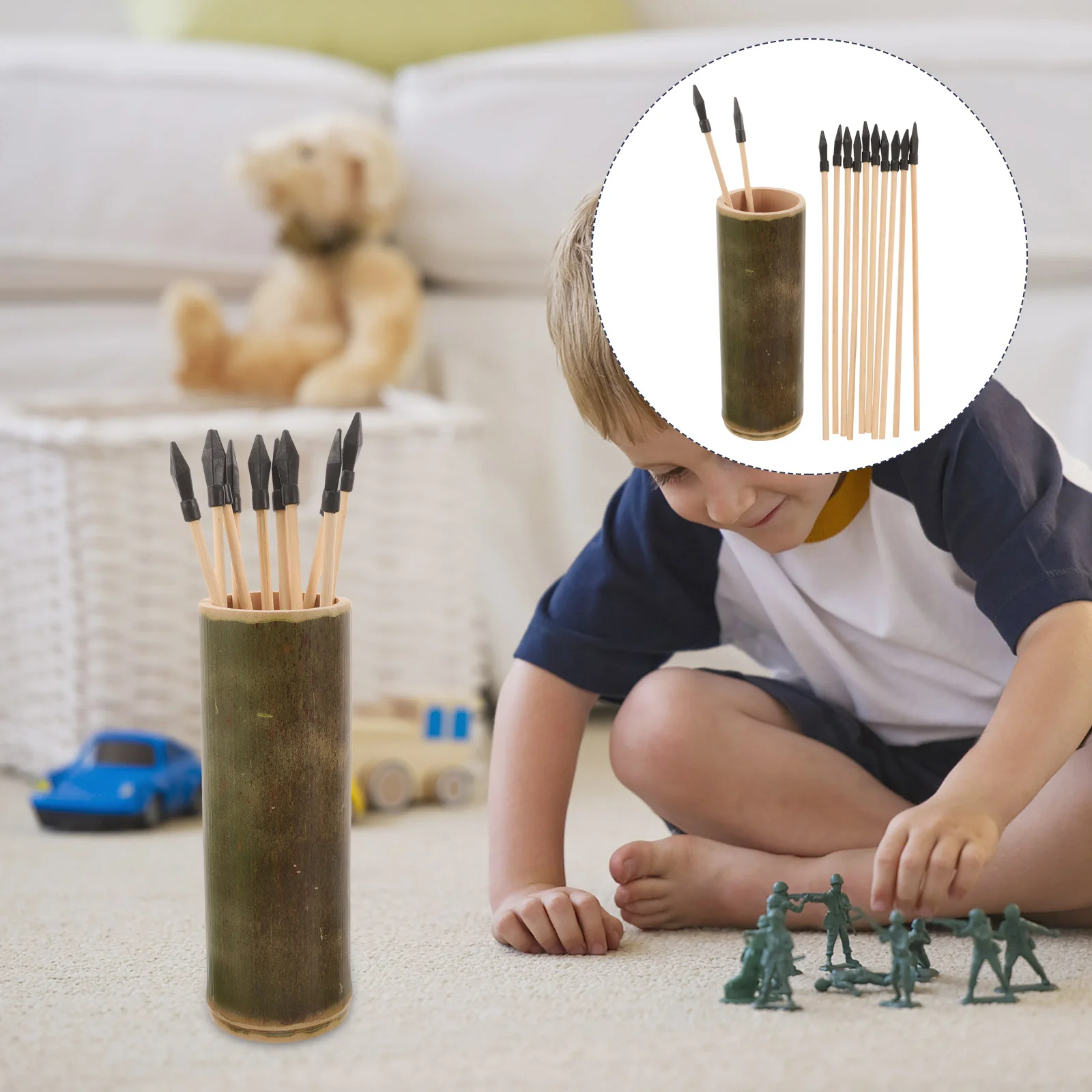 

Lawn for Adults Bamboo Pot Throwing Game Outdoor Toys Kids Arrow Kit Child Pots