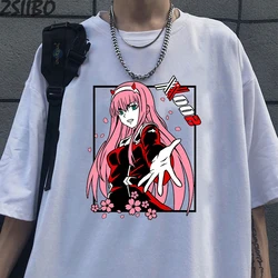 Fashion Zero Two Printed Short Sleeve Anime T-shirt For Women Summer Casual T-shirts Creative Personalized Tee Tops