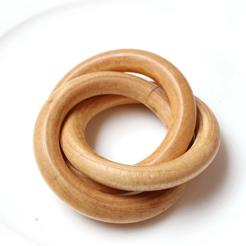 ナプキンリング 4 個の木製ナプキンリング、マクラメナプキンバックル用の木製サークル、ナプキンリング