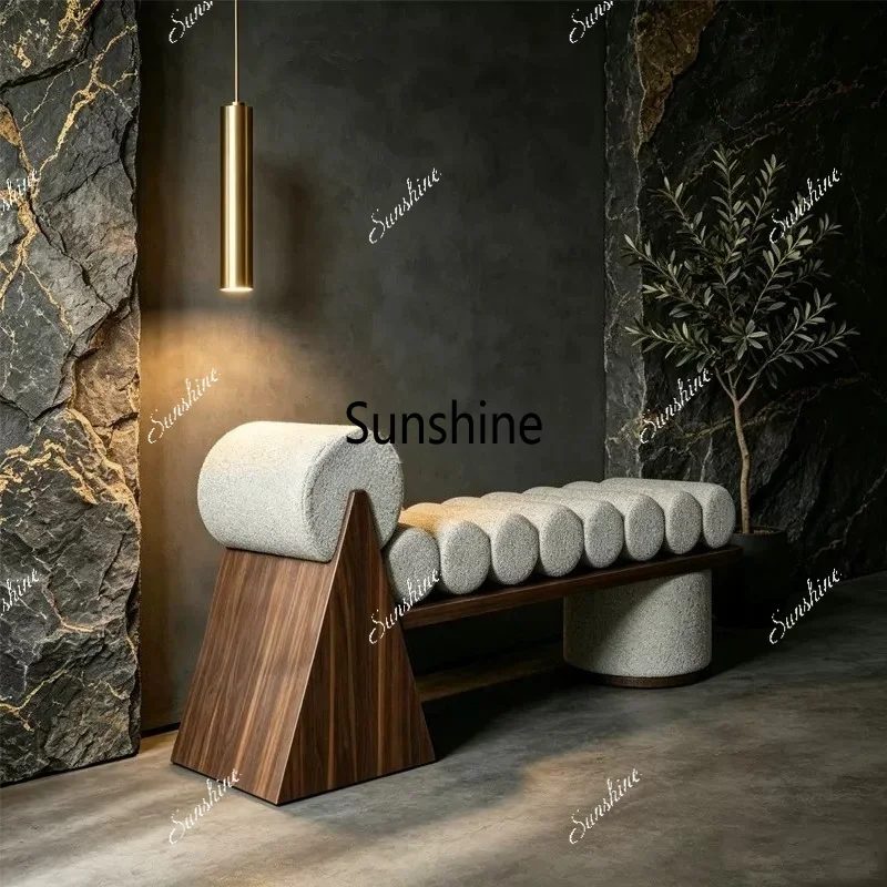 Italian minimalist modern hotel bench bedroom bedside bench living room rest benchTJ