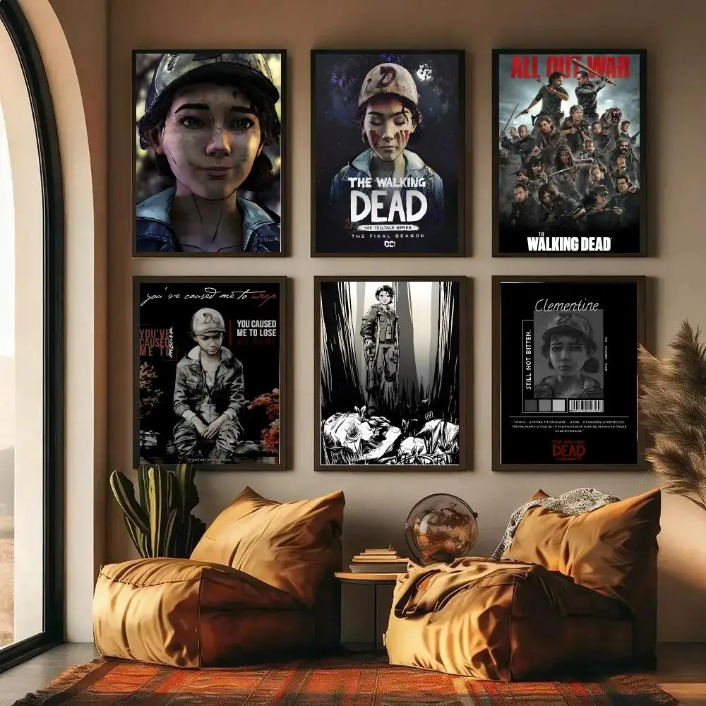C-Classic Games T-The Walking D-Dead Second Poster Self-adhesive Art Waterproof Paper Sticker Coffee House Wall Decor