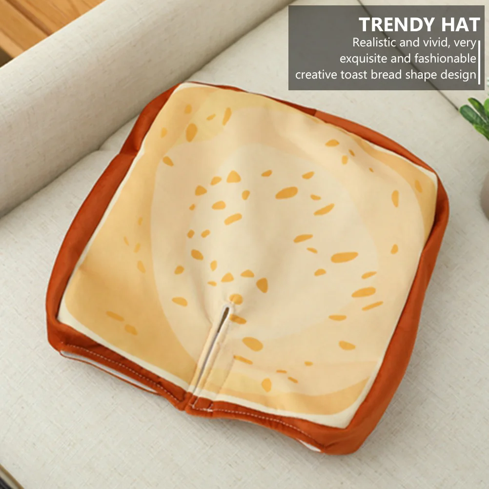 

Toast Bread Shape Costume Hat Adjustable Party Headgear For Halloween Dress Up Accessory Performance Prop Soft Photo Comfortable
