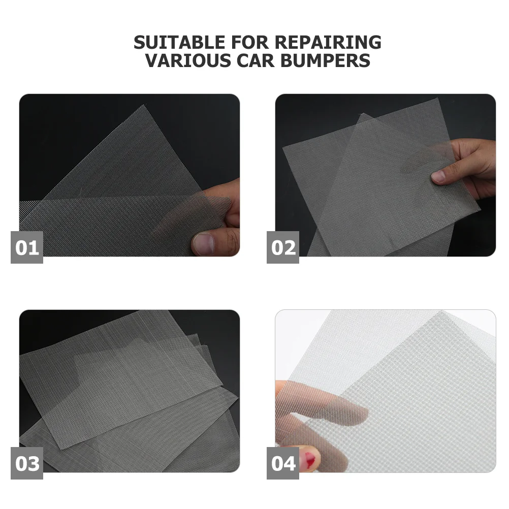 8Pcs Stainless Steel Wire Mesh Car Bumper Repair Kit Quick Fix Holes Durable Reinforcement Easy to Use Mesh Screen Repair Kit