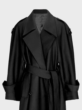 Lautaro Spring Autumn Oversized Khaki Extra Long Dark Purple Trench Coat for Women Double Breasted Elegant Luxury Overcoat 2025 5 Lautaro Spring Autumn Oversized Khaki Extra Long Dark Purple Trench Coat for Women Double Breasted Elegant Luxury Overcoat 2025 5