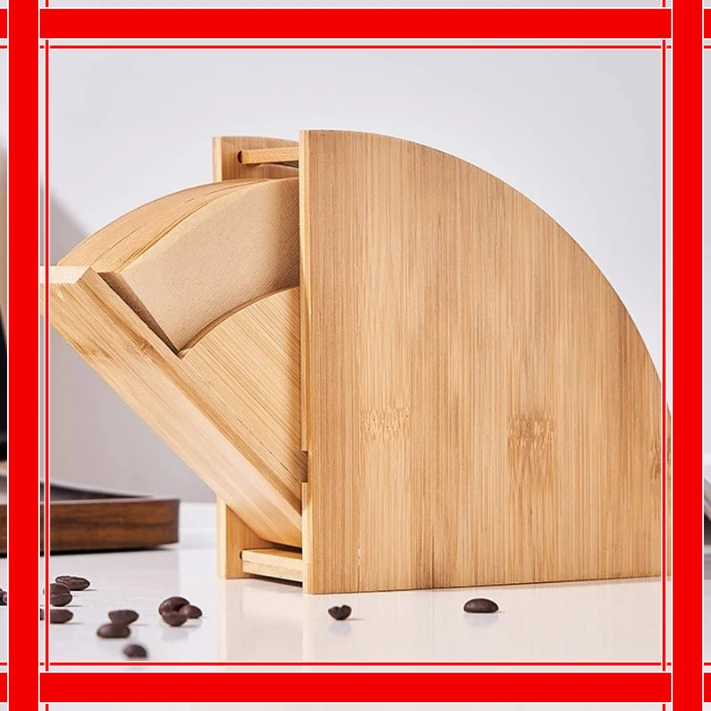 

Bamboo Coffee Filter Holder Coffee Paper Storage Rack Renewable Stand Filter Paper Container Stand